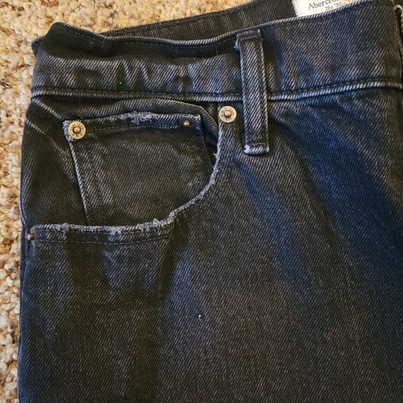 Abercrombie & Fitch 90s Straight Ultra High Rise Black Jeans 29 Waist - Picture 5 of 7